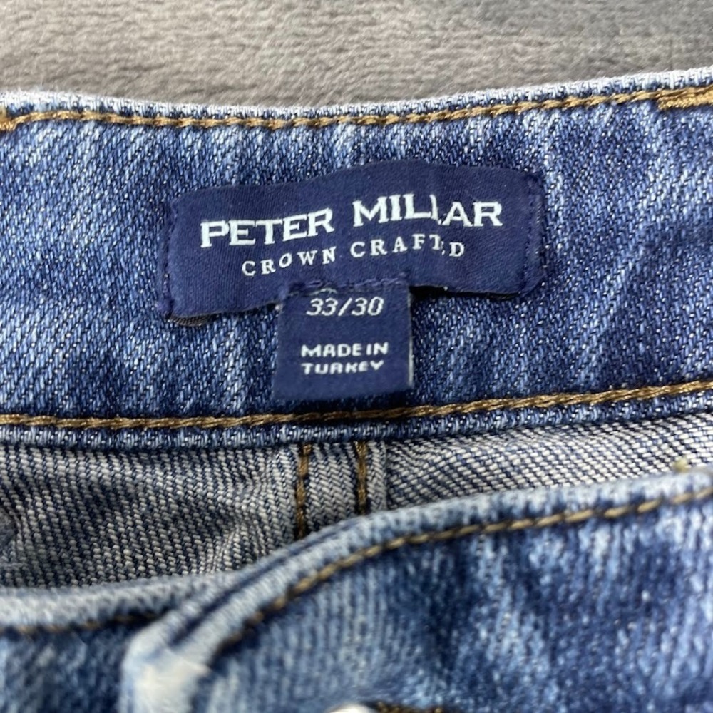 Peter Millar Crown Crafted Jeans Mens 33x30 (Fit 33x28) Blue Stretch Denim - Picture 4 of 11